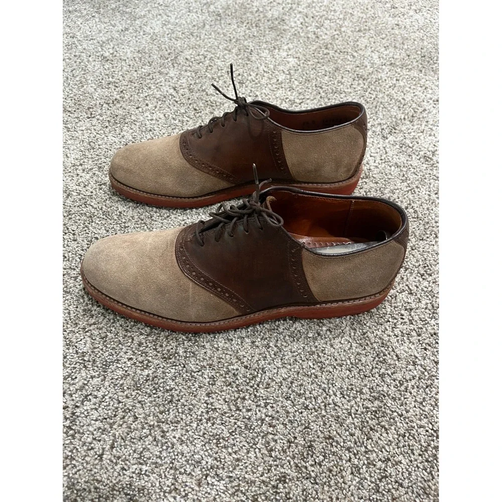 Cole Haan Mens 8.5 B Saddle Shoes Brown Leather Tan Suede Oxford USA 16152J